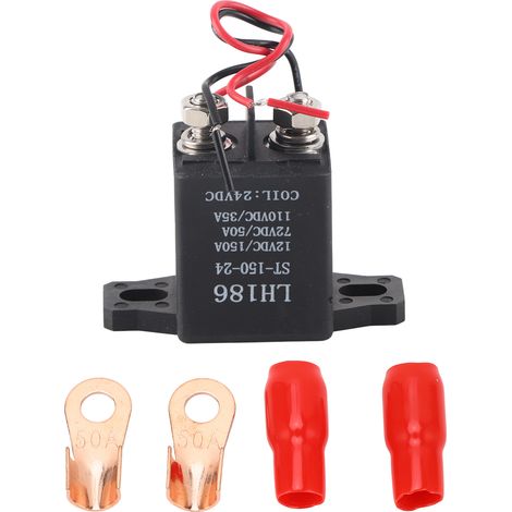 Relais de démarrage 24V DC haute charge, bobine en laiton, solénoïde à 2 bornes pour véhicule automobile. (1/5)