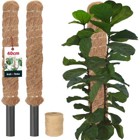 KOTARBAU® 2 pcs Tuteur Plante - Tuteur Coco - ⌀ 2.5 x 40 cm - Fibre de Coco - Tuteurs pour Monstera - Marron - pour Plantes Grimpantes (1/5)
