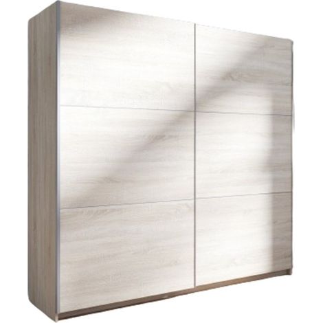 Schrank, Kleiderschrank 200 cm 2 Schiebetüren - Sonoma-Eiche - Kollektion ARSALA