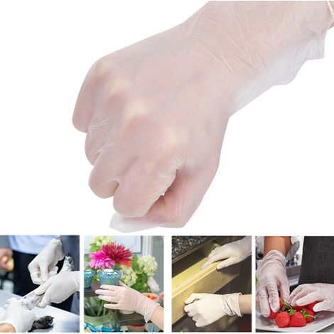 Gants jetables en PVC, gants transparents en PVC, M (1/5)