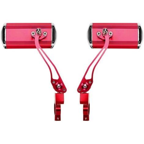 Rétroviseurs de guidon de vélo de montagne (rouge), moto, conversion de vélo, miroirs en aluminium, réflecteurs de sécurité (1/5)