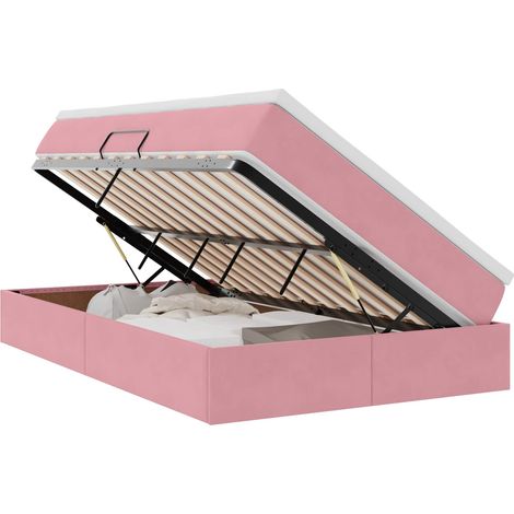 Maison Exclusive - Letto con contenitore e materasso Rosa 120 x 200 cm Velluto