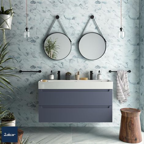 Armoire murale MONTERREY 1200 2 tiroirs métalliques avec fermeture douce NIGHT BLUE 1197 x 540 x 450 mm (1/4)