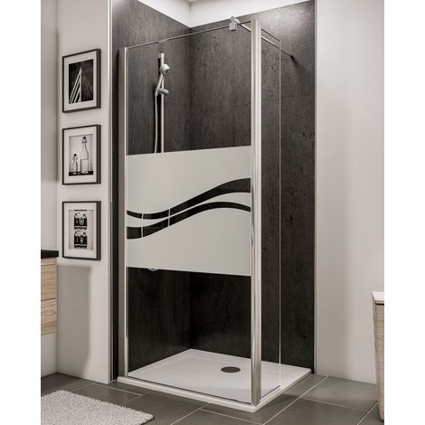Schulte – Paroi de douche fixe à l'italienne 120 x 190 cm – Verre anticalcaire 6 mm – Profilé chromé – Accès plain-pied – Décor Liane - MM 120 X