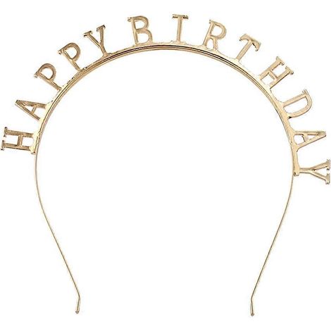 Goldenes Haarband, Geburtstagshaarband, Kindergeburtstags-Haarschmuck, Prinzessinnen-Partygeschenke, Mädchen-Haargummis-17.416.1cm-Golden (1/3)