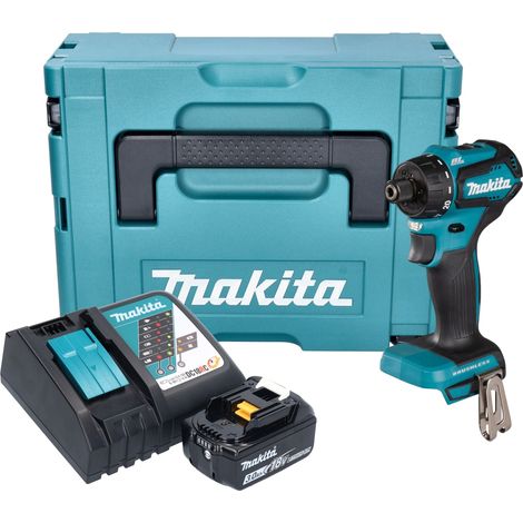 Makita DDF 083 RF1J Trapano avvitatore a batteria 18 V 40 Nm 1/4'' brushless + 1x batteria ricaricabile 3,0 Ah + caricabatterie + Makpac
