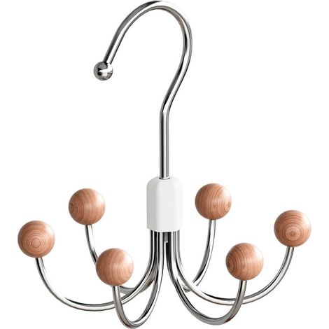 1 Cintre pivotant 360°, organisateur de placard polyvalent, porte-chapeau, porte-ceinture, support de soutien-gorge, rangement compact (1/5)