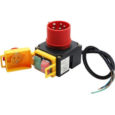 Machine Switch 400V 3 Phase Electromagnetic Switch, Zero Voltage Switch, Waterproof Electromagnetic Switch with CEE Plug, Cable, Phase Inverter (1/5)