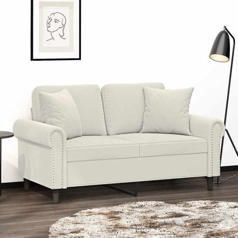 vidaXL Cojines decorativos 2 uds terciopelo crema 40x40 cm (1/5)