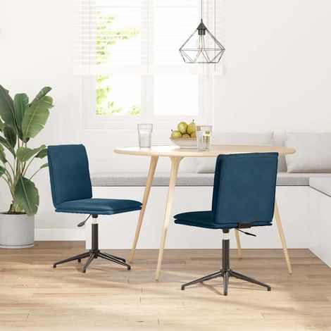 Esszimmerstühle 2 Stk. Blau Samt