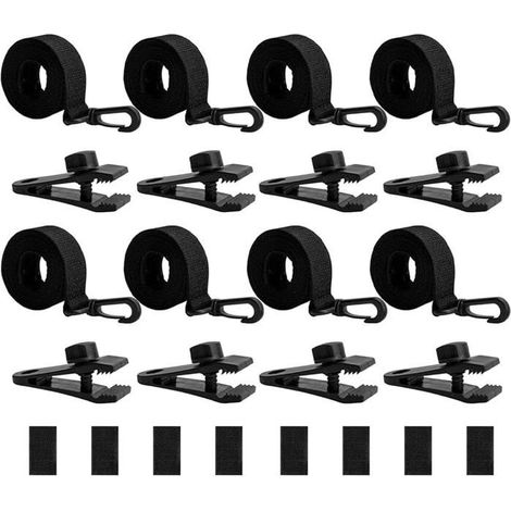 Lot de 8 Sangles Fixation Bâche Piscine Résistant UV - Pinces Remplacement pour Couverture Solaire Piscine Extérieure Sport Loisirs (1/5)