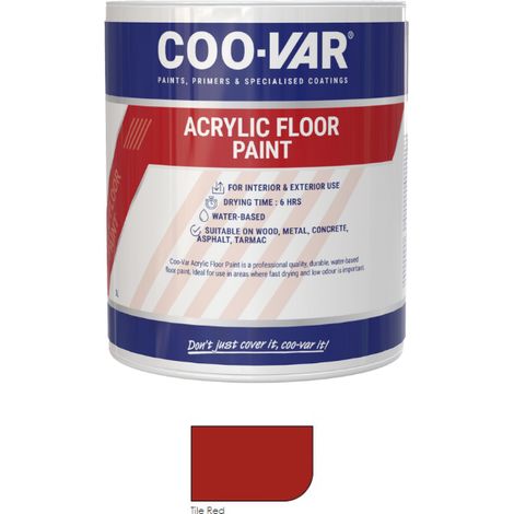 CooVar Acrylic Floor Paint - Tile Red - 1 Litre