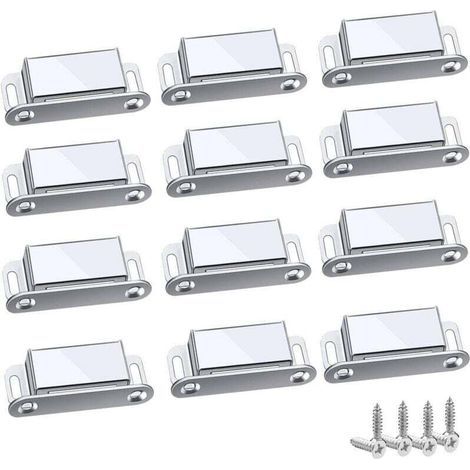 Forehill – 12-teiliger Magnetverschluss – Edelstahl 304 – Zugkraft bis zu 10 kg – Für Schränke und Schubladen – Einfache Montage – 45 mm – 12 Stück (1/5)