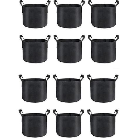 Filiyano-Lot de 12 sacs de culture de 5 gallons (environ 19 litres), sacs de plantation en tissu épais pour légumes, poignées robustes et fermeture (1/5)