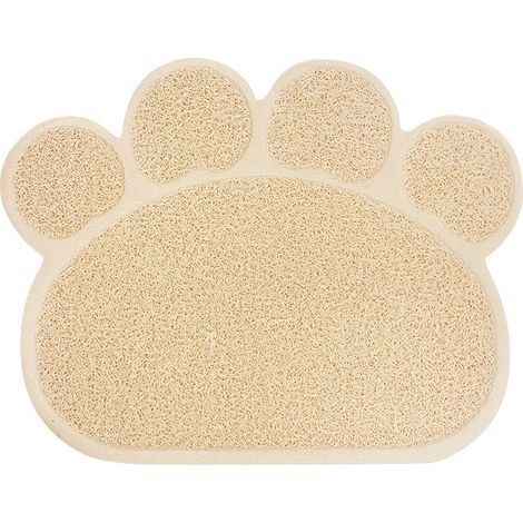 Tapis pour gamelle de chien/chat, 30 x 40 cm, beige (1/5)