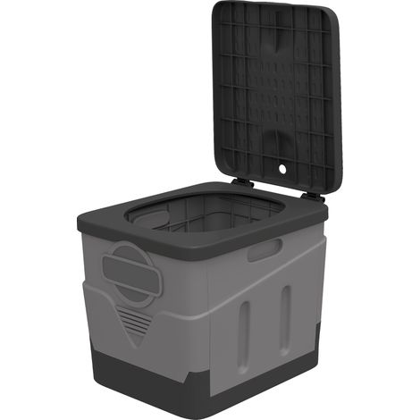 Toilette Portable Camping pliable Toilette de camping pour Hommes et Femmes avec 12 packs d'agent 34x29x30 cm gris