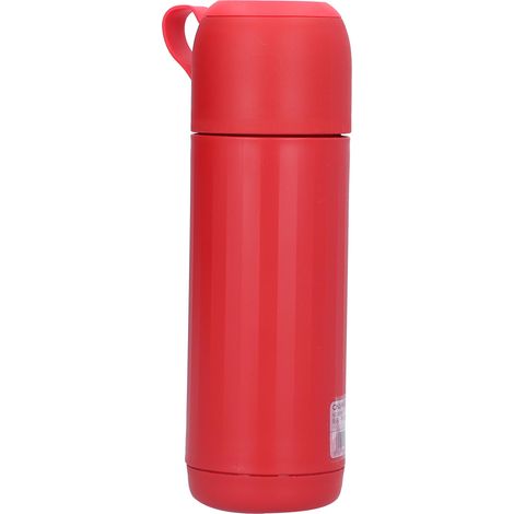 Gobelet en Verre 310ml avec Couvercle, Mug Portable Bouteille d'Eau 2-en-1 pour École Maison Extérieur Rouge (1/5)