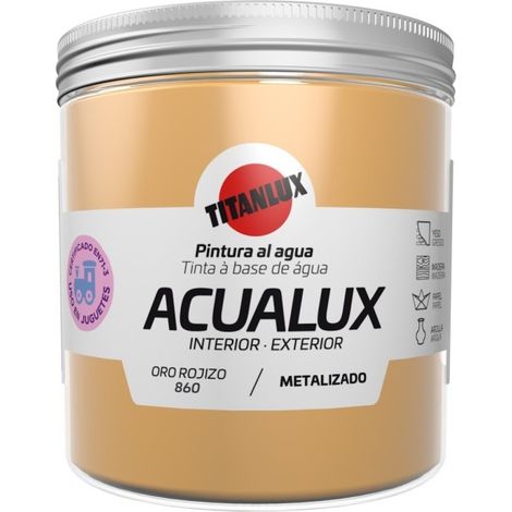 Pintura manualid. al agua 250 ml oro roj satin. metal. acual