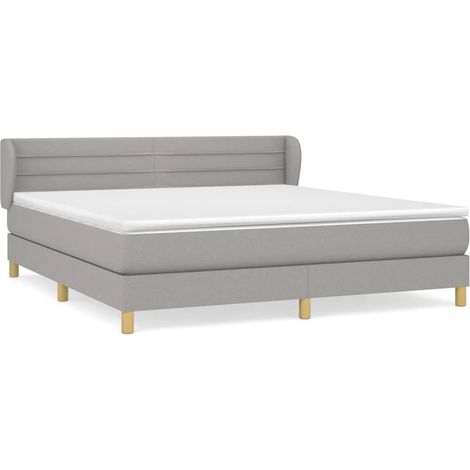 Maison Exclusive - Giroletto a Molle con Materasso Grigio Chiaro180x200 cm Tessuto
