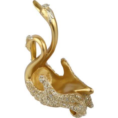 Porte-bouteilles cygne de luxe, meuble à vin de bureau innovant, ornement décoratif pour salon ou bureau, couleur or (1/5)