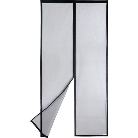Moustiquaire Magnétique Pour Porte Maille Ultrarésistante, Joint Magnétique de Haut en Bas, Fermeture Automatique, Garde l'Air Frais à l'Intérieur (120x220,Noir) (1/4)