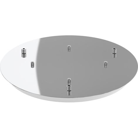 Rosone Tondo Metallo Cromo 3 Fori D40Cm