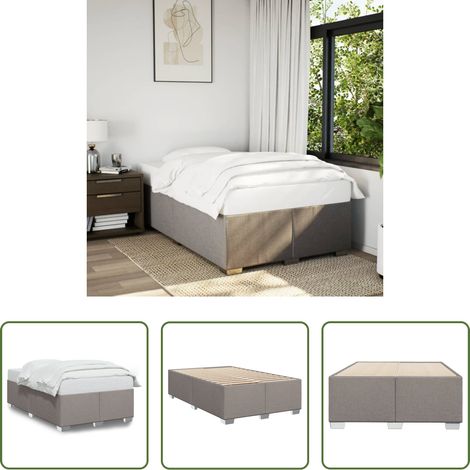 vidaXL Schlafzimmer - Bettgestell ohne Matratze Taupe 120x200 cm Stoff (1/5)