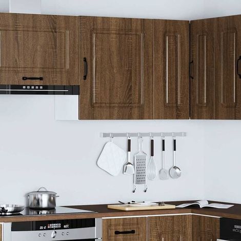 Armoire murale de cuisine en placage chêne couleur marron Kalmar (1/5)