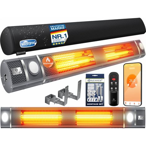 KESSER® Calefactor infrarrojo 3000 W, LED, WiFi, mando - Antracita