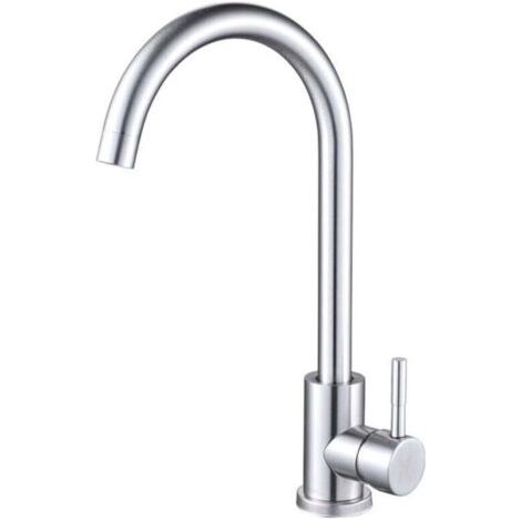 Fregadero de cocina de acero inoxydable, fregadero giratorio de 360 °, mezclador de fregadero mate (1/4)