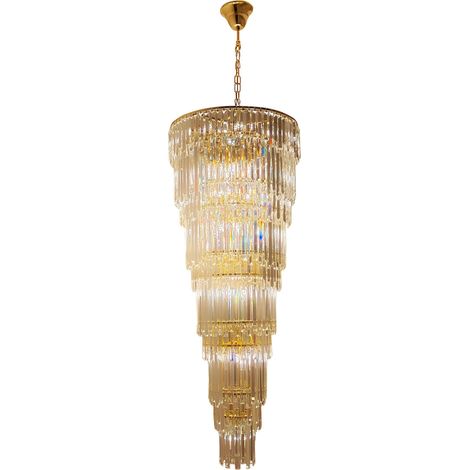 Lampadario glamour conico vetro oro 40xE14 Zuma Luxe (1/2)
