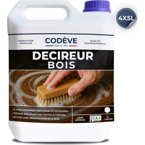 Decireur - 4x5 L - Codeve Bois - Pour Le Décapage De La Cire, Huile Ou Graisse Sans Noircir Le Bois.