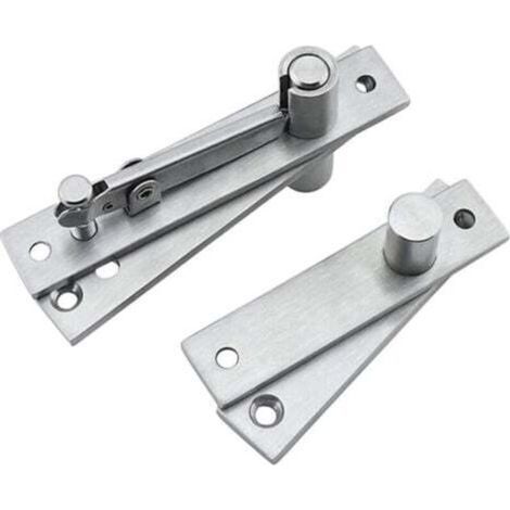 [JAMAIS UTILISÉ] Charnière de Porte Pivotante Dissimulée, Charnière Rotative, Charnière de Pivot de Porte, Charnière de Porte Pivotante Haut et Bas, Acier Inoxydable pour Armoires, Penderies (1/4)