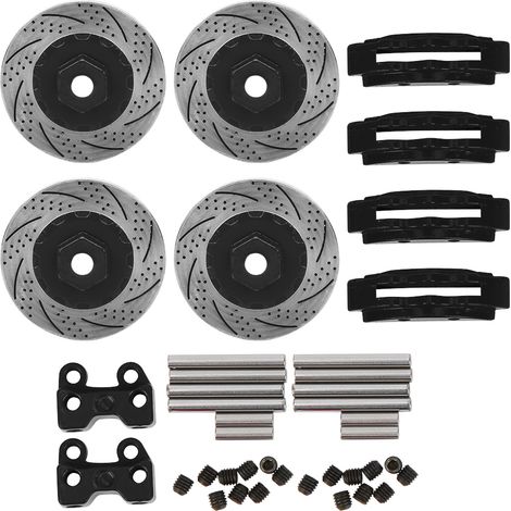 4 Pièces Disques de Frein Métalliques Simulés pour Voiture RC Traxxas TRX4 TRX6 1/10 - Noir (1/5)