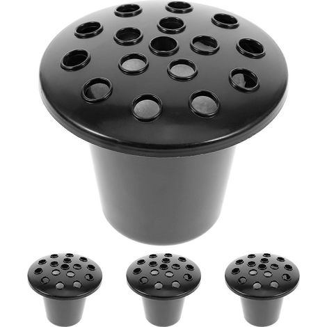 Lot de 4 vases commémoratifs, ornements pour cimetière, porte-fleurs décoratifs, pot de fleurs pour tombe à 16 trous (1/4)