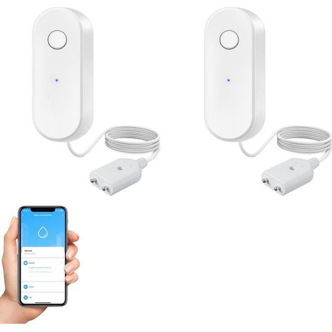 Lot 2 détecteurs d’eau connectés – Fuite et niveau d’eau – Alertes smartphone – Entrepôt/bureau/sous-sol (1/5)
