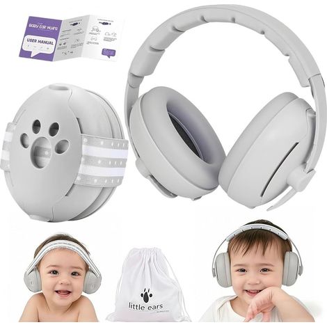 TRADE SHOP - Cuffie Neonato Antirumore 2in1 25db Per Protezione Rumore Regolabili Acustici Per Bambini - (1/5)