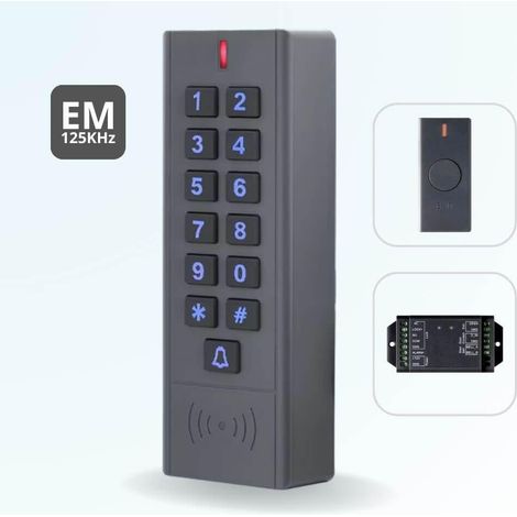 Clavier de contrôle d'accès sans fil S7 étanche à codes et badges RFID EM (1/4)