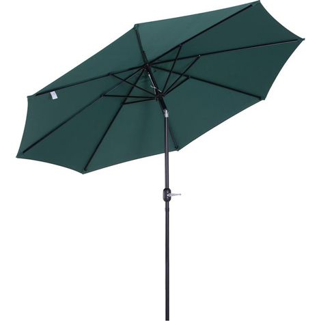 OMBRELLONE DA GIARDINO CON MANOVELLA E TESTA INCLINABILE 300 X 245 CM VERDE (1/5)