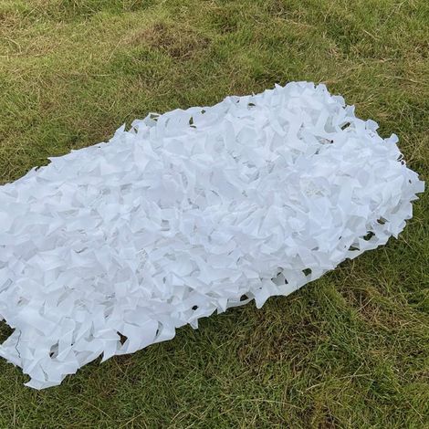 Filet Camouflage Anti-UV Blanc 3x3m pour Parasol, Camping, Chasse, Décoration Extérieure, Voile d'Ombre Tente, Abri Jardin, Tissu Maille 9,8x9,8ft (1/4)