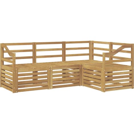 Set Divani da Giardino Divani 4 pz Bianco 185,5 x 126,5 x 73 cm (1/5)