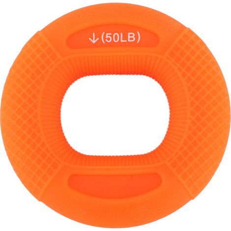 Anneau de renforcement de poignée en Silicone, presse-entraînement de force pour les doigts, l'avant-bras, l'exercice musculaire, Orange 50 à 60lb (1/5)