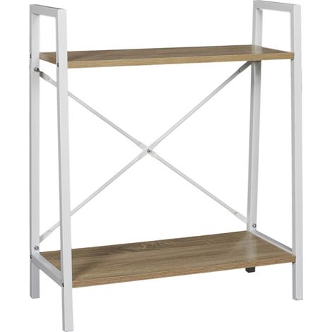 Etagere - HOME DECO FACTORY - Compartimentée - Bois et Métal - Marron et Blanc (1/5)