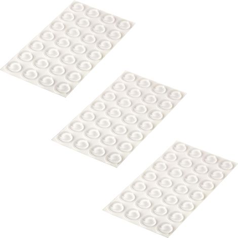 HELPMATE Cuscinetti in gomma trasparente, 84 pezzi, rotondi, medi, autoadesivi, 12 mm, altezza 3,2 mm, silenziosi e antiscivolo, elastici