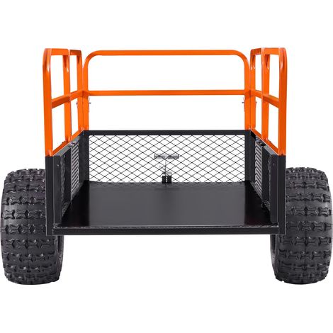 Remorque utilitaire jardin, 28 pi³ et 800 kg, pour VTT/UTV, déversement en acier, panneau arrière amovible, robuste pour tondeuse et déchets verts. (1/5)