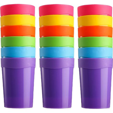 18 vasos reutilizables de plástico sin BPA, resistentes a roturas, 400 ml (1/5)