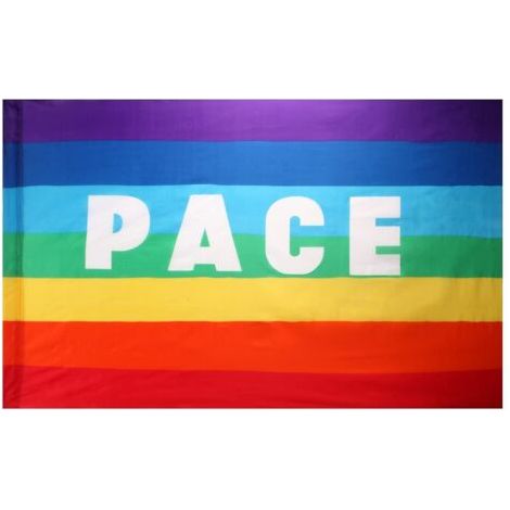 Drapeau arc-en-ciel de décoration de jardin, drapeau de la paix, drapeau de jardin, drapeau arc-en-ciel avec PACE 90x150cm, drapeau arc-en-ciel pour (1/5)