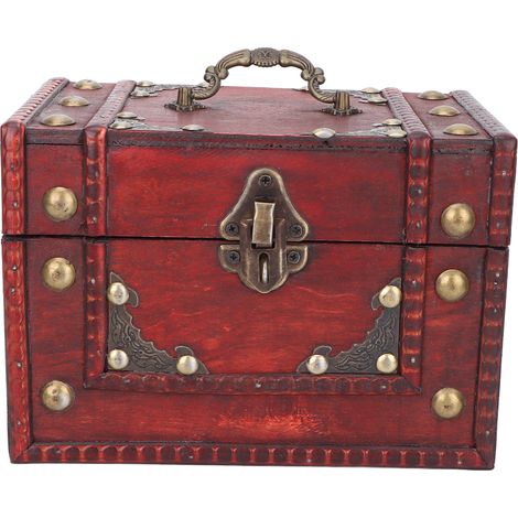 Petit coffret à bijoux en bois ancien, boîte de rangement polyvalente pour cadeaux, photos, collection d'objets et accessoires de décoration (1/5)