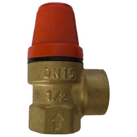 Soupapes de surpression femelles en laiton 1/2\" - Soupape de sécurité pour eau/pétrole/gaz (3 bars) Soupape chauffage central