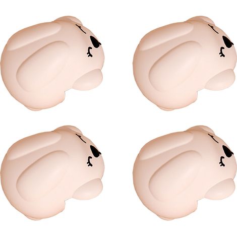 Lot de 4 coins de sécurité en forme de lapin rose pour meubles, protège-coins anti-chocs pour bébé (1/5)